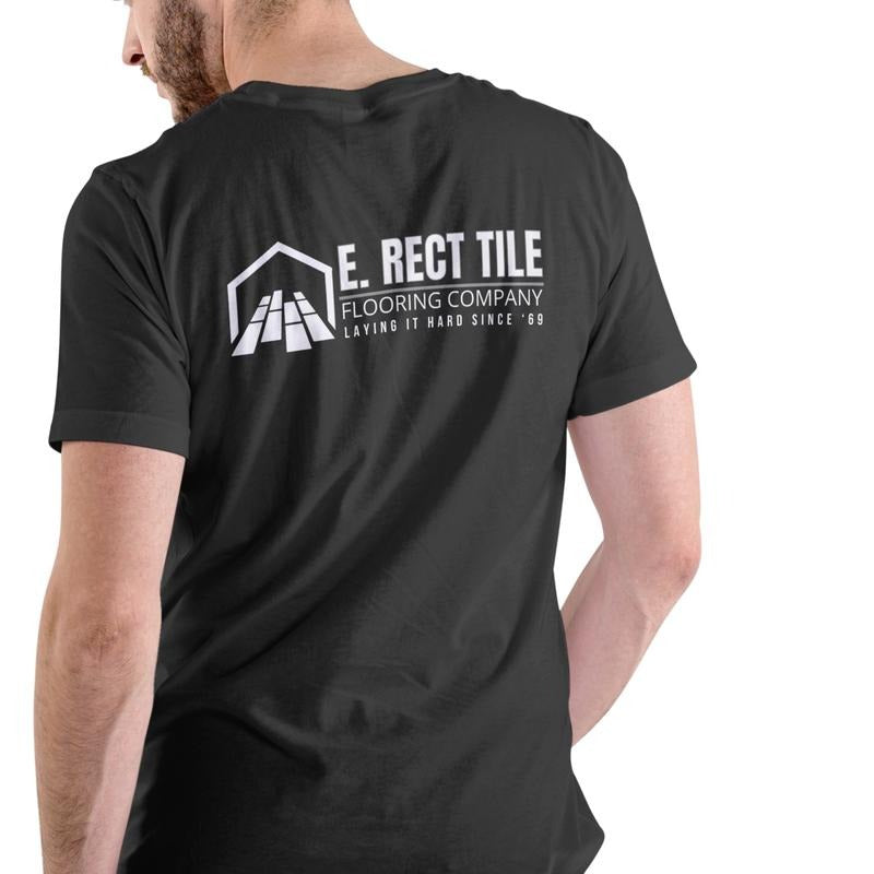 E. RECT TILE Flooring Company Unisex Cotton T-Shirt - Funny Design for Men & Women