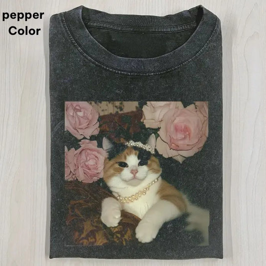 ELEGANT CAT Baby Tee, Cat Meme Crop Top, Funny Crop Top, Unisex Meme Cringe Funny Dumb Shirt, Menswear Womenswear Streetwear