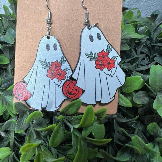 Earrings with a Spooky Ghost Design *Final Sale*