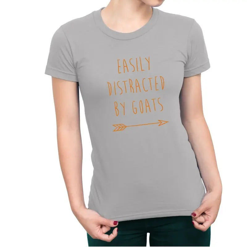 Easily Distracted By Goats Farm Women's T-Shirt Casual Comfort