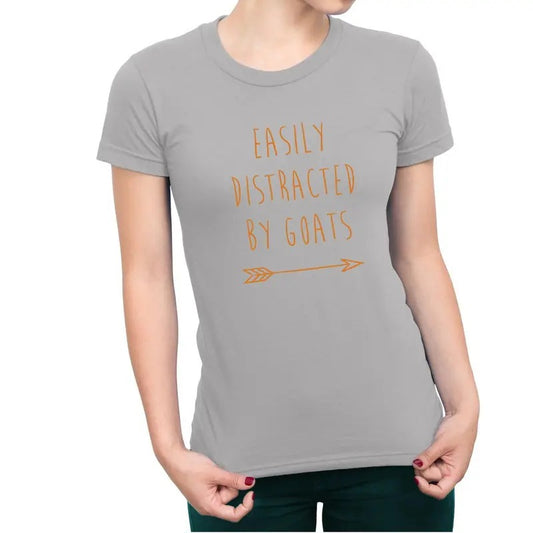 Easily Distracted By Goats Farm Women's T-Shirt Casual Comfort
