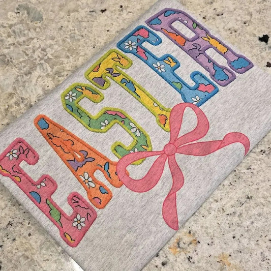 Easter Multi Color with Bow Graphic Tee or Sweatshirt