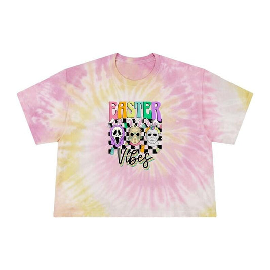 Easter Vibes Tie-Dye Crop Tee, Easter Shirt, Spooky Easter Shirt, Spooky Shirt, Halloween Easter Shirt, Womens Easter Shirts, Easter Vibes