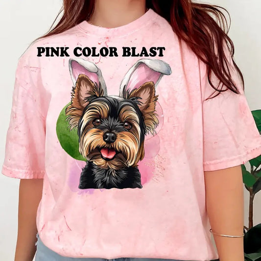 Easter Yorkie Dog Shirt ~ Unisex Apparel Relaxed Fit Printed In The USA Clothing Womenswear Casual Comfort Cotton