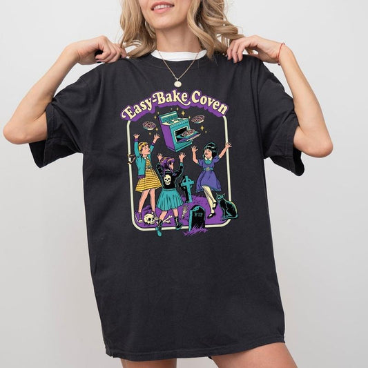Easy-Bake Coven, Retro, Ghost, Spooky, Scary, Skeleton, Skull, Western, Witch, Aesthetic, Meme, Halloween, Costume, Tshirt, Women's Comfort Color Tee, Tshirt