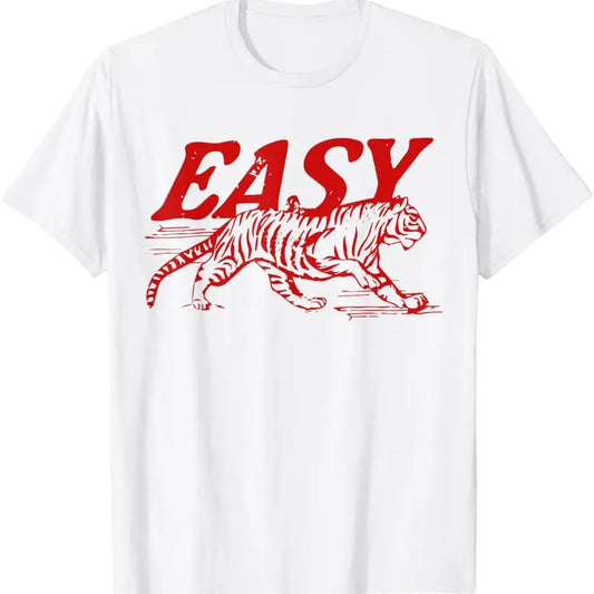 Easy Tiger Distressed Graphic Men Women T-Shirt - Easy Tiger Shirt, Retro Boho Tee,  Gift Tee T Shirt funny tshirt