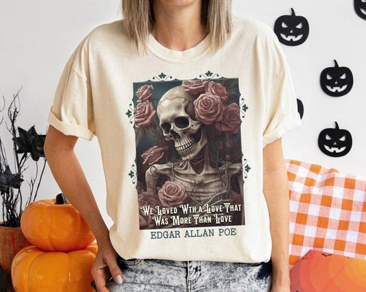 Edgar Allan Poe T Shirt, Annabel Lee Novel Vintage Book, Reading Lover Shirt, , Gothic, Light Academia Gift, Comfort Colours TShirt