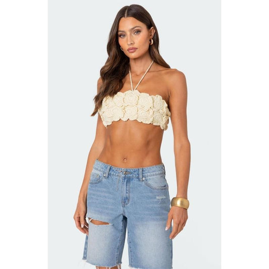 Edikted Women's Flower Girl Crochet Crop Top