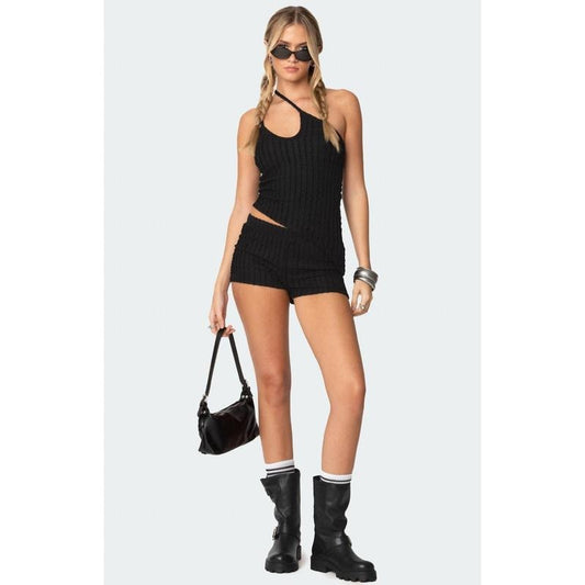 Edikted Women's Phoebe Textured Knit Shorts