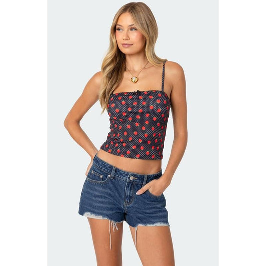 Edikted Women's Strawberry Polka Tank Top