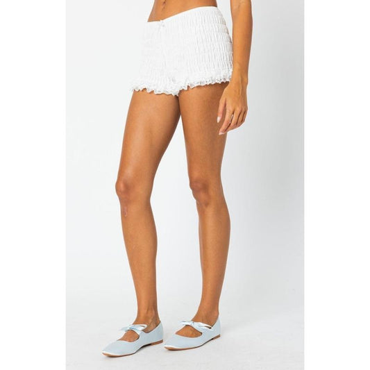 Edikted Women's Tali Scrunch Lace Trim Shorts