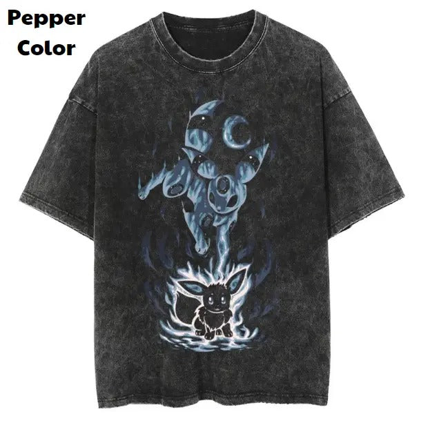 Eevee Dark Vintage Tee, Umbreon T-Shirt, Pokemon Graphic Tees, Pokemon Shirt, Unisex Anime Shirt, Menswear Womenswear Streetwear