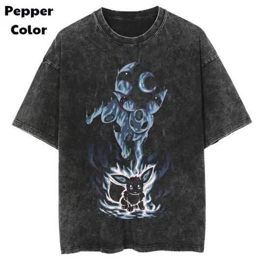 Eevee Dark Vintage Tee, Umbreon T-Shirt, Pokemon Graphic Tees, Pokemon Shirt, Unisex Anime Shirt, Menswear Womenswear Streetwear