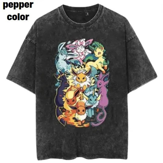 Eevee Evolution Vintage Tee, Eevee T-Shirt, Pokemon Graphic Tees, Unisex Anime Shirt, Gym Shirt Menswear Womenswear Streetwear