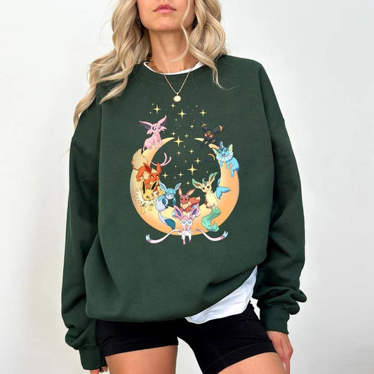 Eevee Evolutions Sweatshirt T-Shirt Hoodie, Eevee Eeveelution, Eevee  Shirt, Slyveon, umbreon, Espeon, Flareon, Vintage Anime
