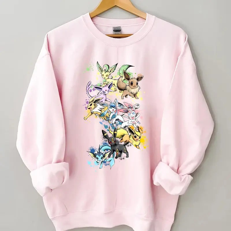Eevee Evolutions Sweatshirt T-Shirt Hoodie, Eevee Eeveelution, Eevee  Shirt, Slyveon, umbreon, Espeon, Flareon, Vintage Animestyle{n002}2