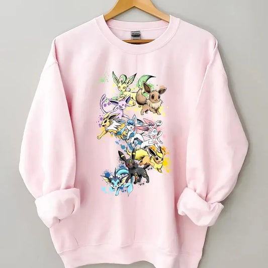Eevee Evolutions Sweatshirt T-Shirt Hoodie, Eevee Eeveelution, Eevee  Shirt, Slyveon, umbreon, Espeon, Flareon, Vintage Animestyle{n002}2