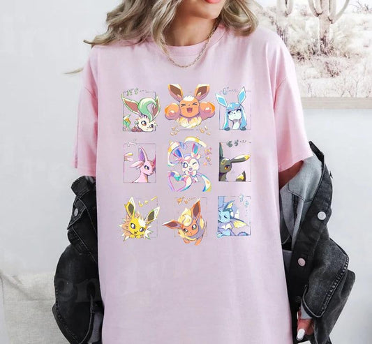 Eevee Evolutions Sweatshirt T-Shirt, Eeveelution Sweatshirt, Eevee Shirt, Sylveon, Umbreon, Espeon, Flareon Anime