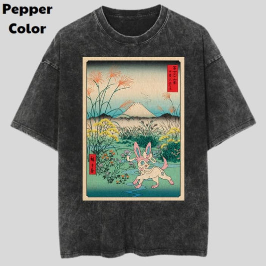 Eevee Vintage Tees, Sylveon Picture T-Shirt, Pokemon Graphic Tees, Pokemon Shirt, Unisex Anime Shirt, Menswear Womenswear Streetwear