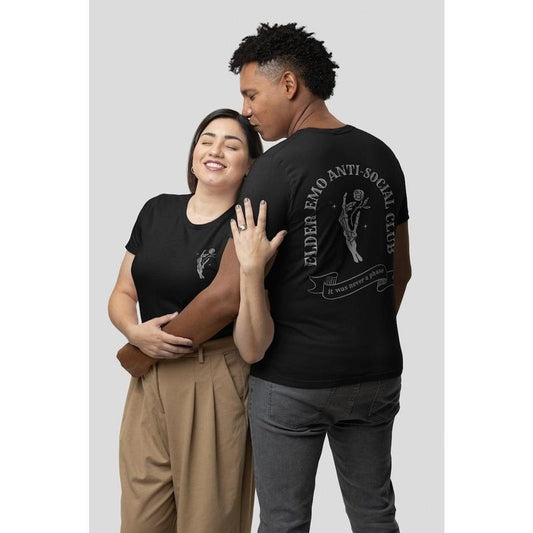 Elder Emo Anti-Social Club Tee, It was Never a Phase Shirt, Spooky Emo Shirt, Alt Goth Grunge Valentines Day Gift Ideas Hoodie, T-shirt and sweater 2 sides