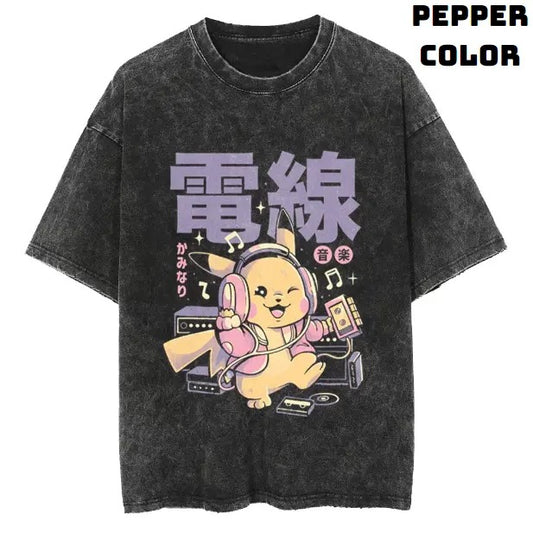 Electric Vibe Pokemon Vintage Tee, Pikachu Shirt, Pokemon Shirt, Vintage Pokemon Anime T-shirt, Anime Manga Shirt, Cute Shirt, Vintage Graphic Tee, Unisex T-Shirt, Gift For Fan Pokemon, Crewneck Short Sleeve Shirt Top Menswear Streetwear