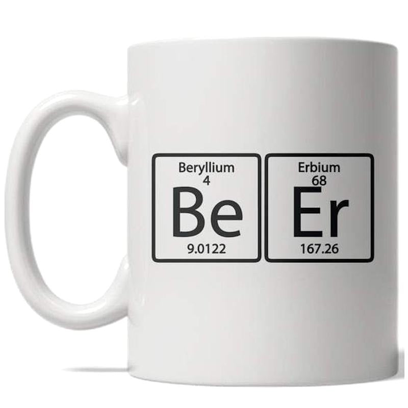 Element Of Beer Mug Funny Drinking Science Coffee Cup - 11oz Funny Coffee Mugs Ceramic Printed Drinkware Cup