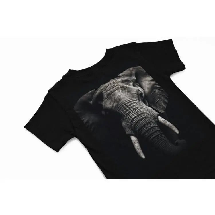 Elephant T-Shirt, Unique quirky elephant in the shadows tee, African wildlife animal Tee, African vacation T-Shirt, Elephant lover gift Made in USA