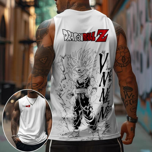 Embrace Your Anime Fandom with a Stylish Casual Print Gym Tank Top for Your Fitness Goals