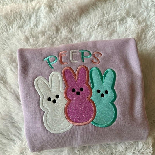 Embroidered Easter Sweatshirt, Peep Sweatshirt, Easter Sweatshirts, Embroidered Crewnecks, Easter Crewnecks, Comfort Colors Sweatshirt