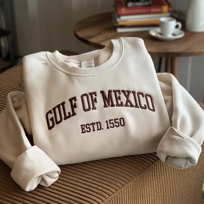Embroidered Gulf of Mexico - Estd. 1550 Sweatshirt, Patriotic Unisex Crewneck, American Gulf of Mexico Sweatshirt, American Pride Crewneck Patriotic