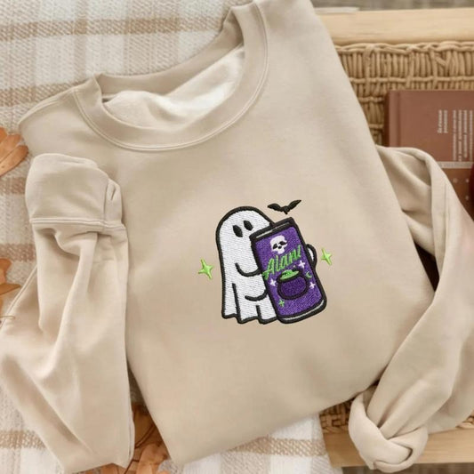 Embroidered Halloween Alani Ghost Sweatshirt, Alani Ghost Sweater, Funny Cute Ghost Alani Sweatshirt, Gift For Alani Lover