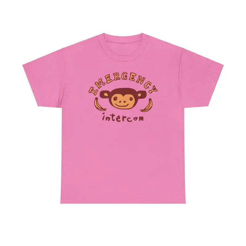 Emergen3cy Intercom Monkey Logo Unisex Heavy Cotton Tee Shirt, Casual Wear, Animal Lover Gift, Funny T-Shirt, Gift For Women and Man, Top Womenswear