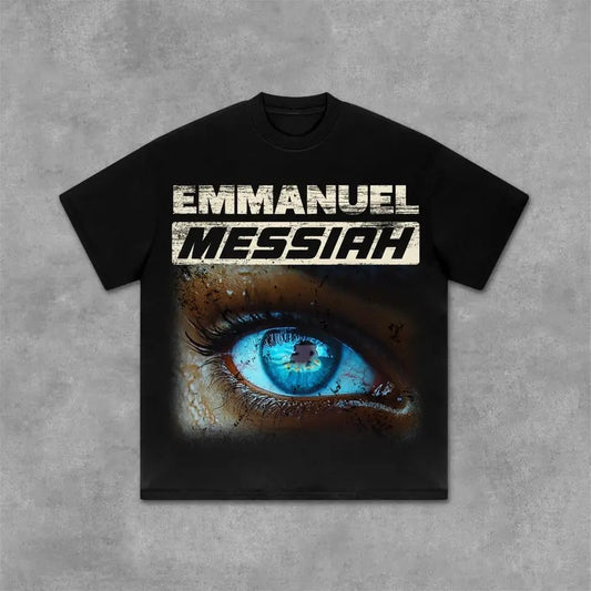 Emmanuel Eyes Old Retro Graphics Casual Graphic T-Shirt Y2K Clothing Graphic Tee Cotton Top Streetwearstyle{n002}2