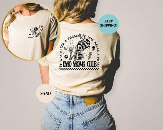Emo Moms Club Shirt, Motherhood Tee, Emo Moms Skeleton Tshirt, Elder Emo, Mothers Day Gift, Emo Mama Shirt, Mom Life, Mama Funny Rocking Tee