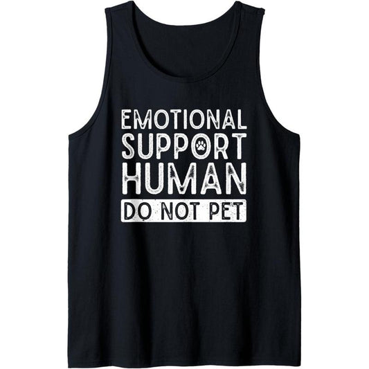 Emotional Support Human Do Not Pet Dog Paw Funny Owner Gift Tank Top