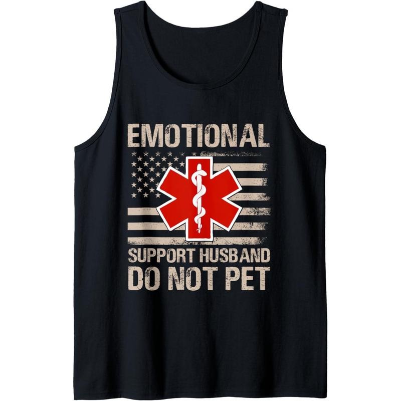 Emotional Support Husband Do Not Pet Retro For Women &Men Tank Top