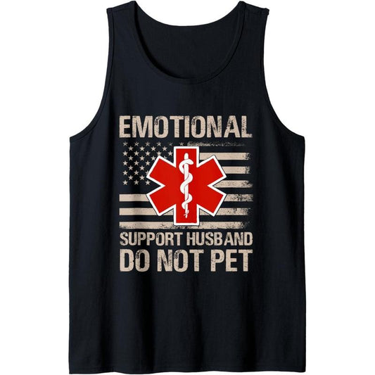 Emotional Support Husband Do Not Pet Retro For Women &Men Tank Top