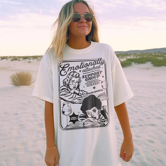 Emotionally Attached To Fictional Characters | Retro Bookish Shirt, Vintage Book Lover Shirt, Romance Reader, Morally Grey Enemies To Lovers