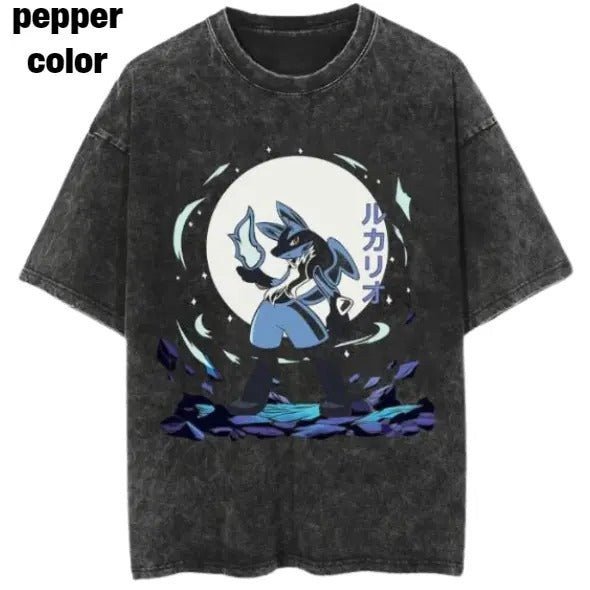 Enchanted Lucario Vintage Tee, Lucario T-Shirt, Pokemon Graphic Tees, Sweatshirt, Unisex Anime Shirt Menswear Womenswear Streetwear