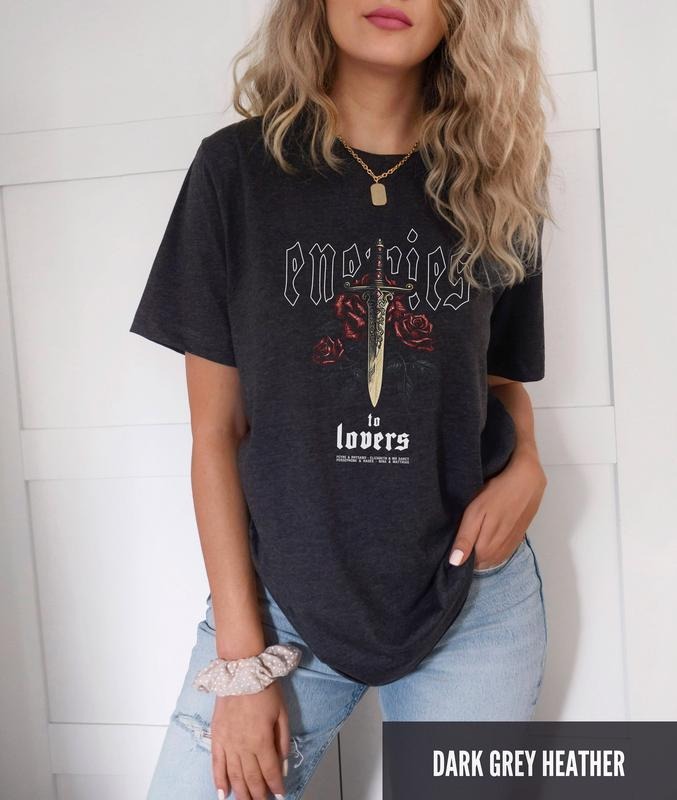 Enemies To Lover T-Shirt, Read Shirt, Dark Academia Shirt, Reading Shirt, Bookish Merch, Romance Book Shirt, Librarian Gift, Romance Tropes