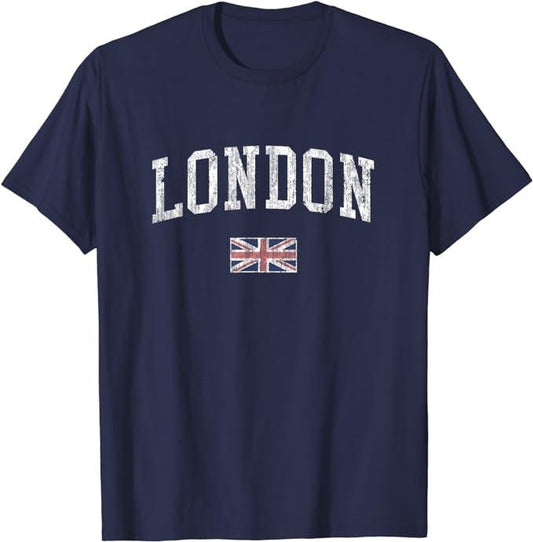 England Shirts, London England T-Shirt Vintage Sports Design British Flag Cotton Fashion Casual Classic