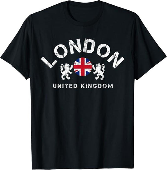 England Shirts, London UK United Kingdom Union Jack England Souvenir Gift T-Shirt Cotton Fashion Casual Classic