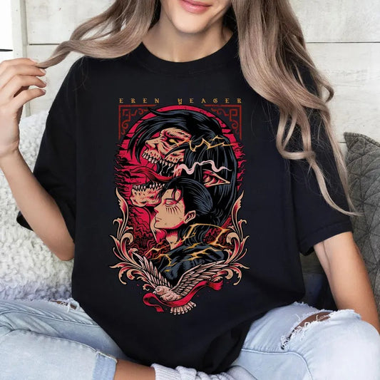 Eren Anime Tshirt Crewneck Hoodie Comfort Cotton