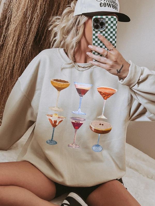 Espresso Martinis Sweatshirt ~ Unisex Apparel Relaxed Fit Printed In The USA Clothing Womenswear Casual and ComfortableV