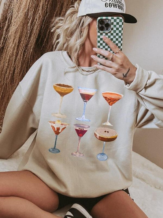 Espresso Martinis Sweatshirt ~ Unisex Apparel Relaxed Fit Printed In The USA Clothing Womenswear Casual and ComfortableV