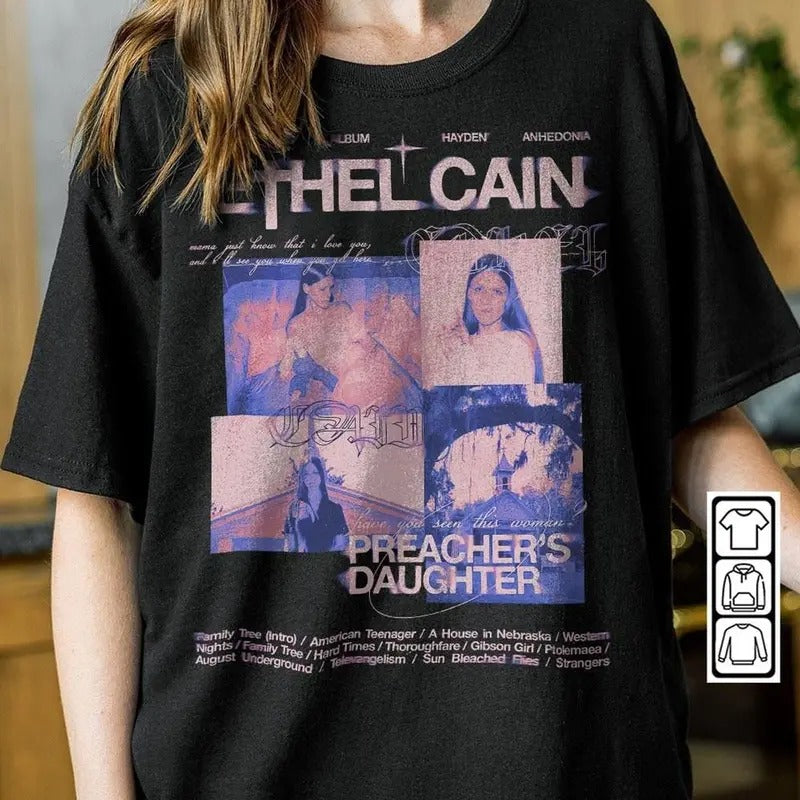 Ethel Cain Music Shirt, Preacher's Daughter Album Merch 12 Sweatshirt Hoodie, Gift For Music Fan, Unisex Sweater Pullover Tee