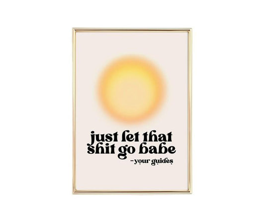 Etro Wall Art, Let That Shit Go Print, Funny Bathroom Sign, Trendy Decor, Gradient Art Decor, Poster Prints No Frame, Home Decoration, Modern Wall Art, Gifts For Birthday