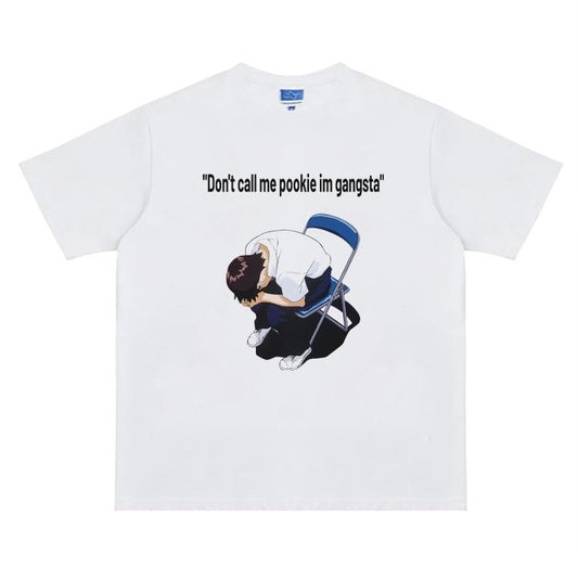 Eva "Shinji Ikari's Struggle" Vintage Oversized Tee Anime T-shirt 100% Cotton Original Design Men's Top Streetwear Casual Menswear Tshirt