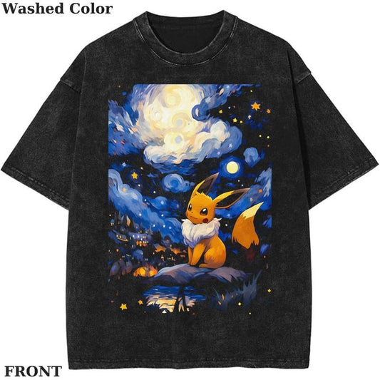 Eve Pokemon Painting Graphic Shirt, Pokemon T-Shirt, PKM Shirt, Anime Funny Shirt, Vintage Tee Menswear Womenswear Streetwear Cotton Comfort