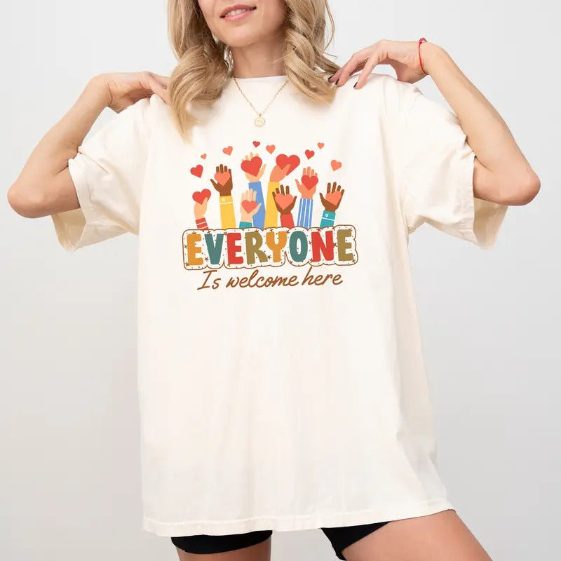 Everyone Is Welcome Here Comfort Colors Shirt, Idaho Teacher T-shirt, Liberal Graphic Tee, Equality Clothing, Protest and Resist Outfits, Womenswear